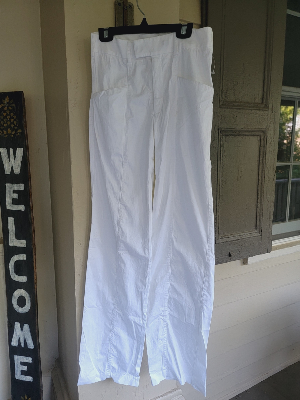 ADAM Adam Lippes White Seamed Detail Utility Pocket Pants Trousers